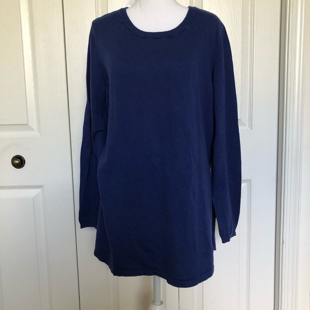 Denim & Co Blue Pullover Sweater